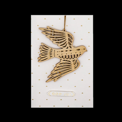 3D Julkort med Julhänge i trä