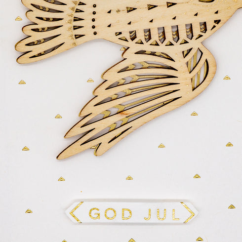 3D Julkort med Julhänge i trä