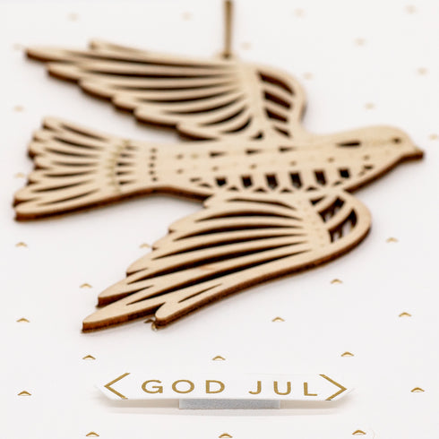 3D Julkort med Julhänge i trä