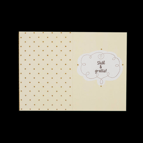 3D Kort Guld Grattis