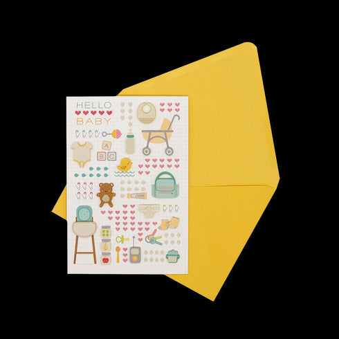 3D Kort med kuvert Baby
