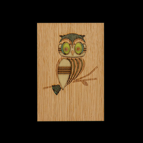 3D Kort i trä Uggla