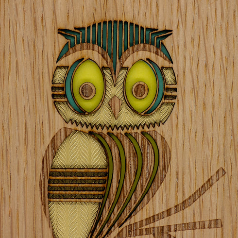 3D Kort i trä Uggla