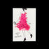 3D Kort Tjej i rosa