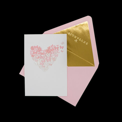 3D Kort Rosa Hjärta