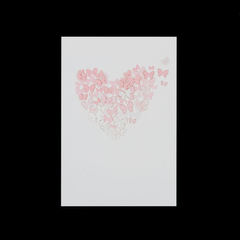 3D Kort Rosa Hjärta