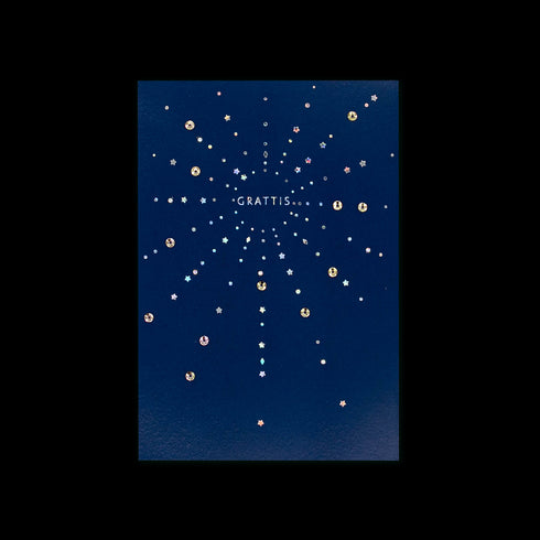 3D Kort Glitter Grattis