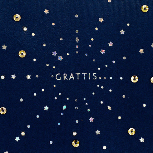 3D Kort Glitter Grattis