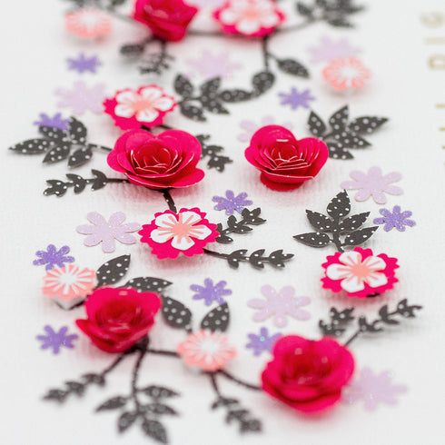 3D Kort Grattis blommor