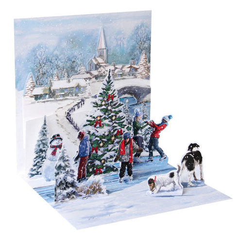 3D Pop-Up Kort - Julby - Julkort