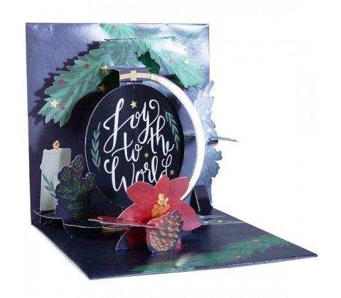 3D Pop-Up Kort - "Joy To the World" - Julkort