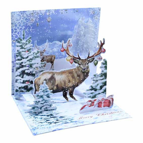 3D Pop-Up Kort - Julren - Julkort