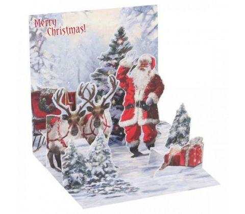 3D Pop-Up Kort - Tomtens Julafton - Mini Julkort