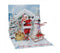 3D Pop-Up Kort - Tomte m. Snögubbe - Mini Julkort