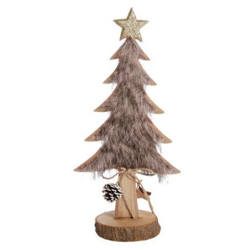 Dekorationsgran i trä, 36cm hög