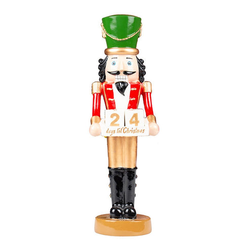 Nötknäppare, kalender, H26cm, Poly, Röd